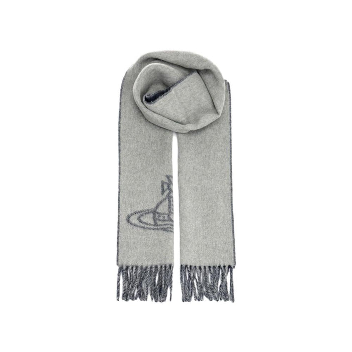 Vivienne Westwood Mineral Gray Two-Tone Orb Single Scarf