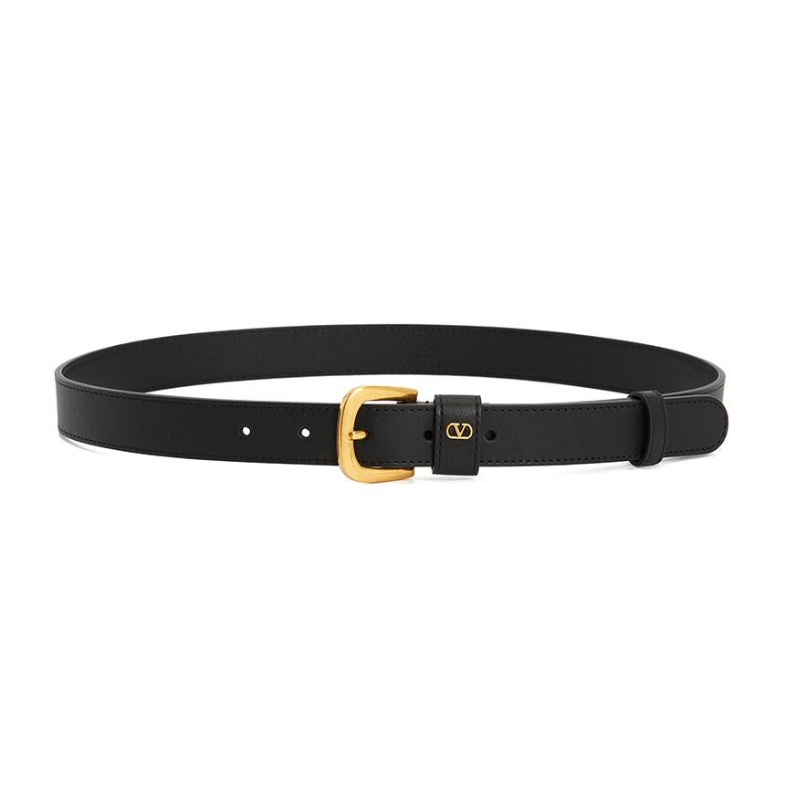 VALENTINO VLogo Signature Leather Belt Black Men’s 8Y2T0SM1 PPU