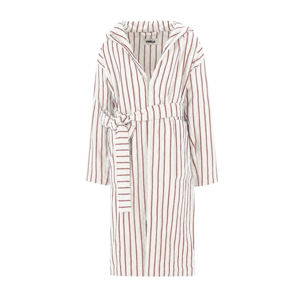 TEKLA Terry Ripple Stripe Hooded Robe Bath Gown Loungewear HBTH 276