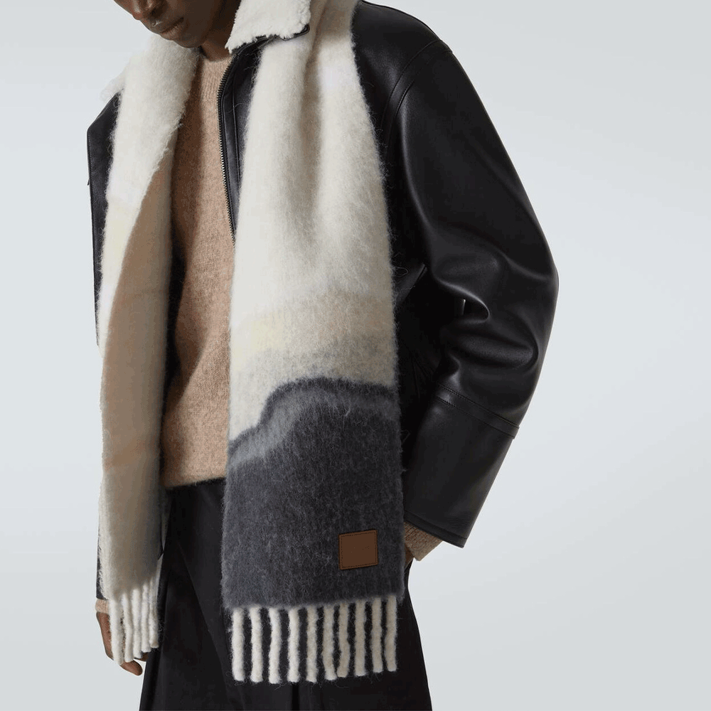 LOEWE Wool Blend Scarf Unisex Muffler F655SS1X02 3429