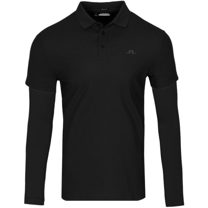 J LINDEBERG Liam Regular Fit Long Sleeve Polo T-Shirt Black