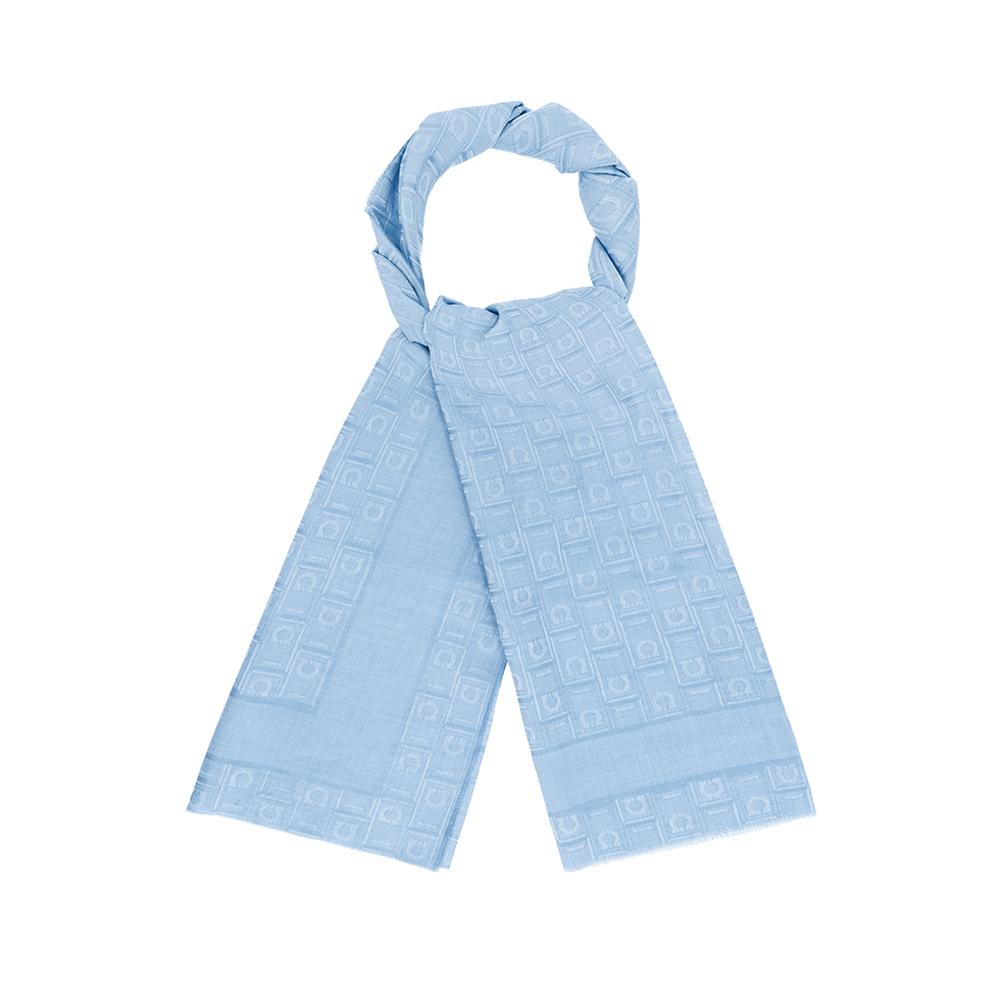 Ferragamo Gancini Monogram Jacquard Silk Wool Scarf for Men 0121 0776151