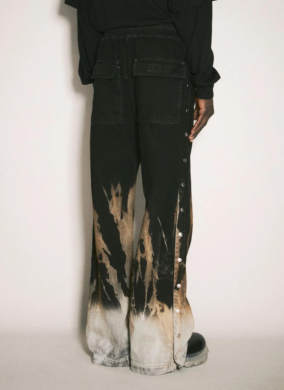 Rick Owens DRKSHDW Black Denim Pusher Pants Joggers DU02D2393 BSUN 0983