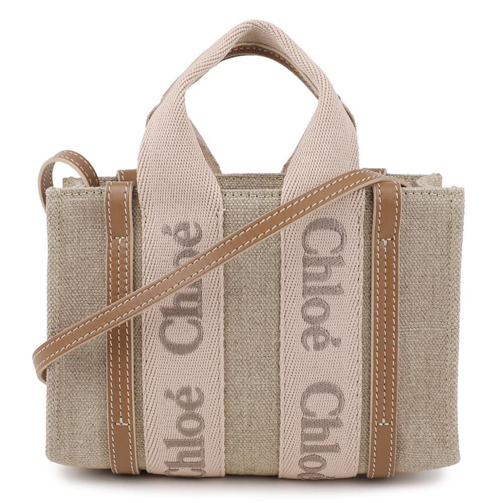 Chloe Linen Woody Mini Tote Bag CHC24 UP237 L17