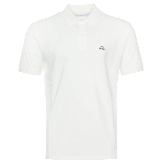 CP Company Logo Polo Collar T-Shirt White Cotton Mens