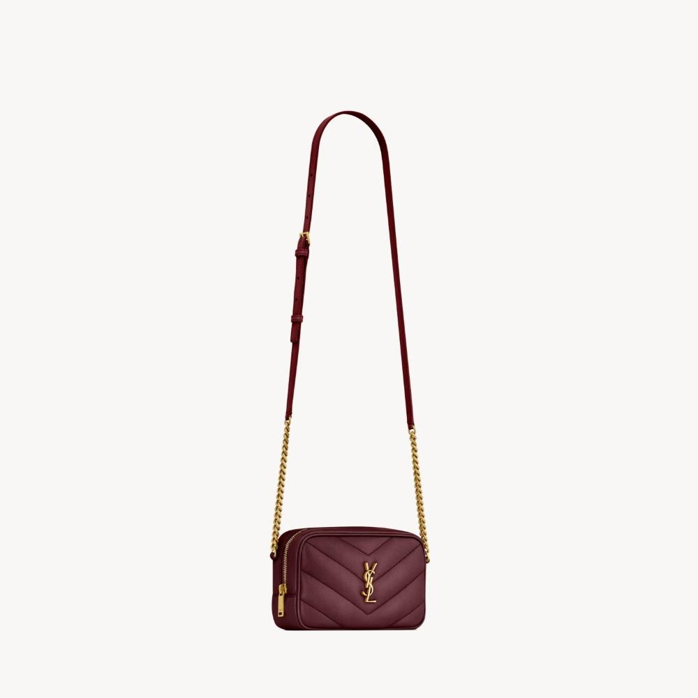 Saint Laurent Loulou Mini Camera Bag Rouge Cabernet Shoulder Bag
