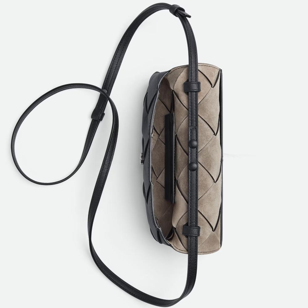 Bottega Veneta Diago Black Leather Phone Pouch Crossbody Bag