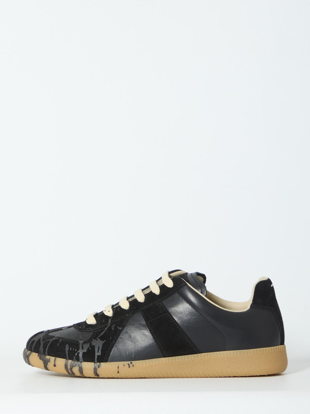 Maison Margiela White Leather Low-Top Sneakers