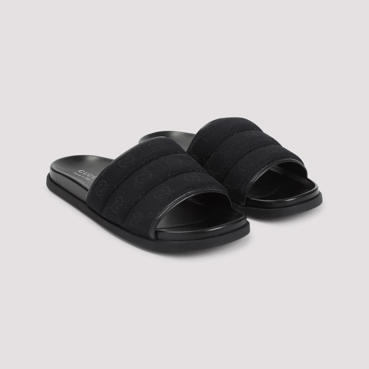 GUCCI Leather Sandals Men’s Black Slides