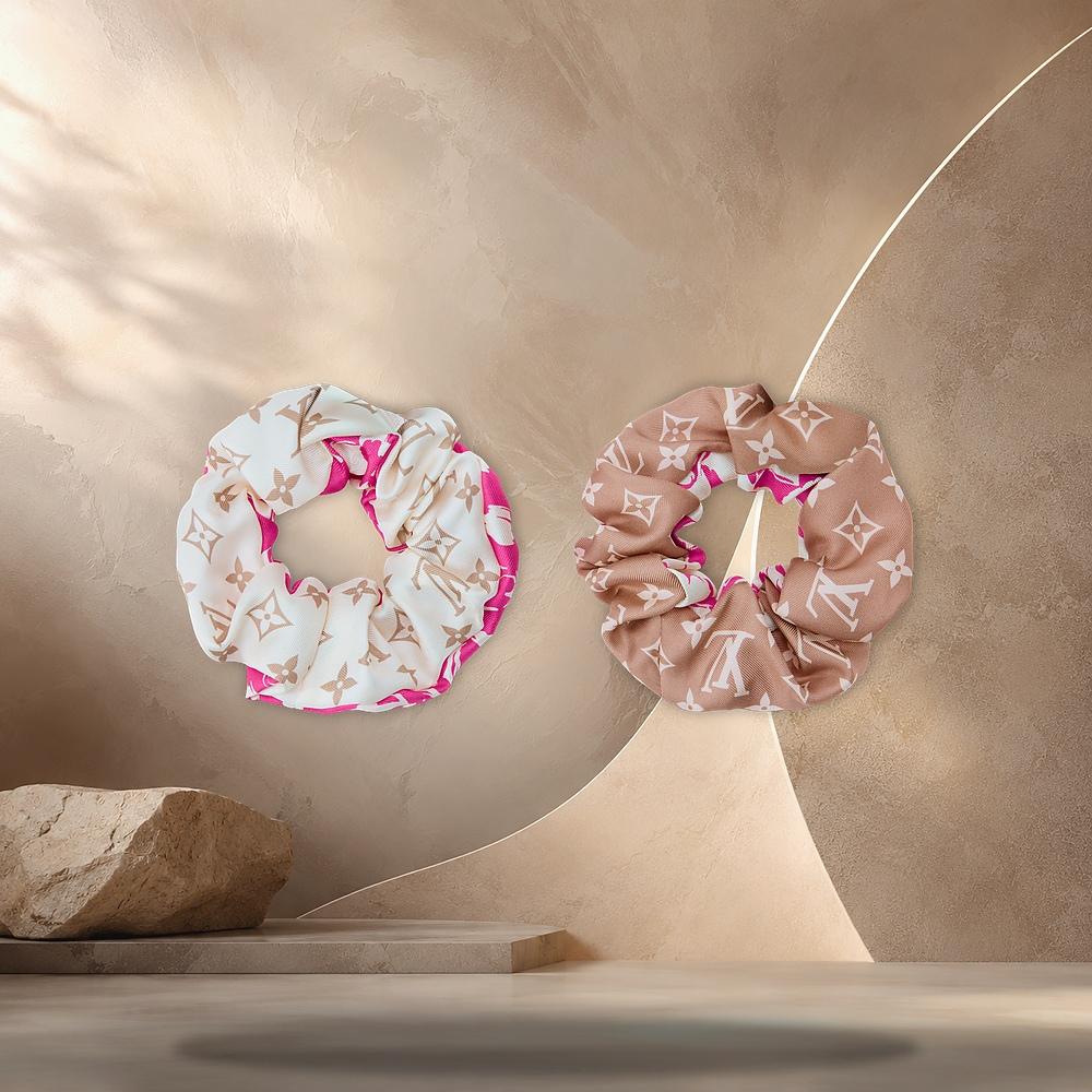 Louis Vuitton Safari Scrunchie Set Cream Hair Accessory M98163