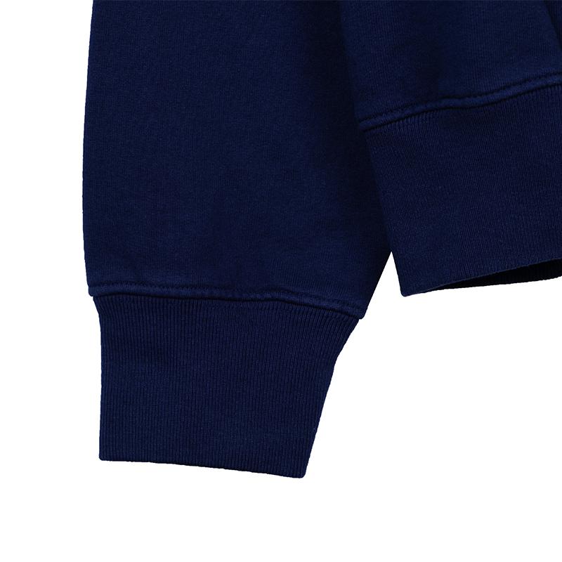 SPORTY&RICH Logo Print Crewneck Sweatshirt Unisex Navy Cotton