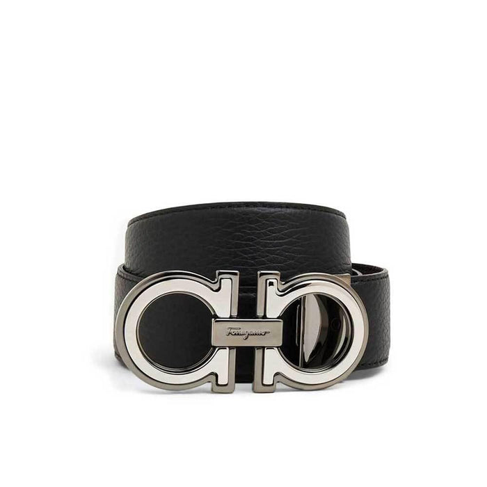 Ferragamo Gancini Reversible Leather Belt Men Brown/Black