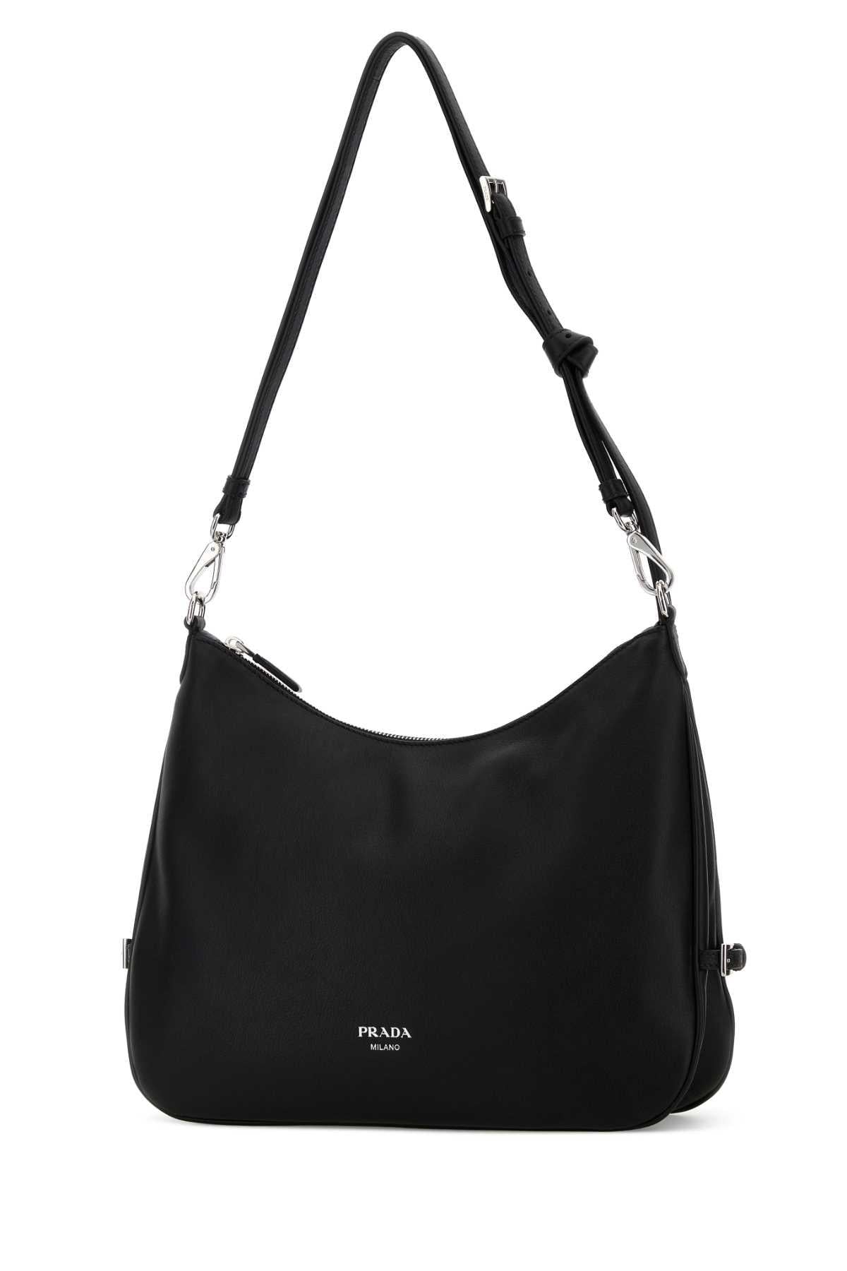 PRADA Black Leather Shoulder Bag