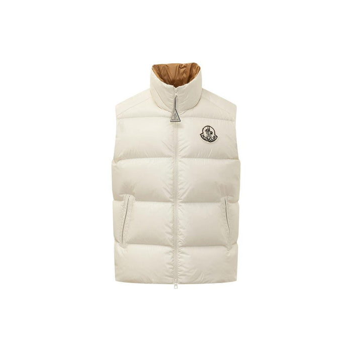 Moncler Ivory BELICE Logo Patch Down Vest 1A00197 596XE P03