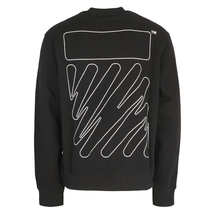 OFF WHITE Logo Crewneck Sweatshirt Black Cotton Men's