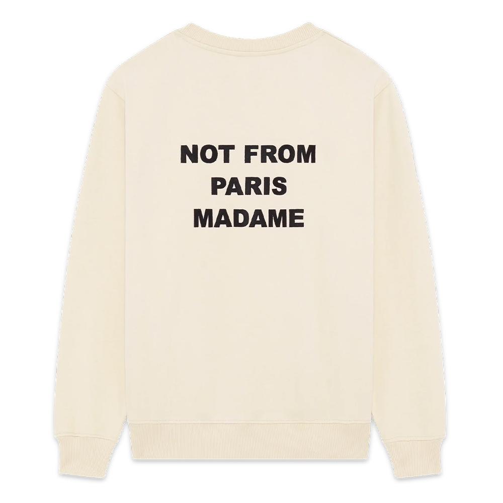 DROLE DE MONSIEUR Classic Slogan Beige Cotton Sweatshirt