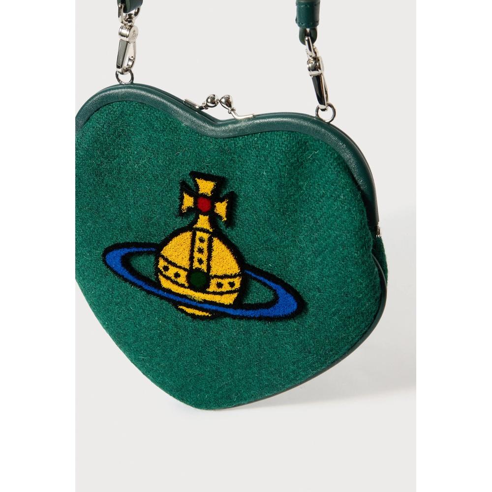 Vivienne Westwood Belle Heart Frame Crossbody Bag Navy Leather
