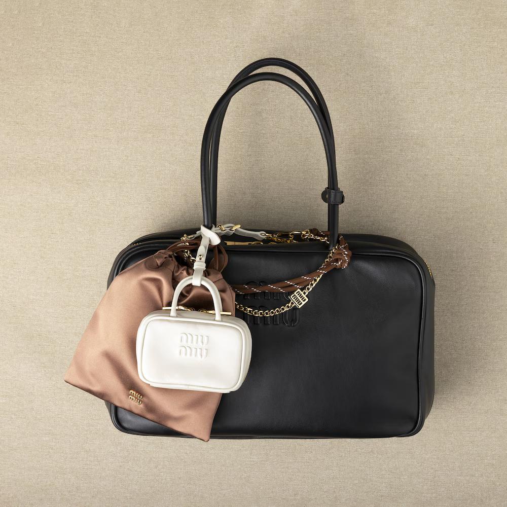 Miu Miu Micro Beau Bag White Leather Crossbody Bag