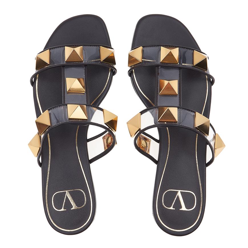 VALENTINO Garavani Women’s Roman Stud Sandals White Leather