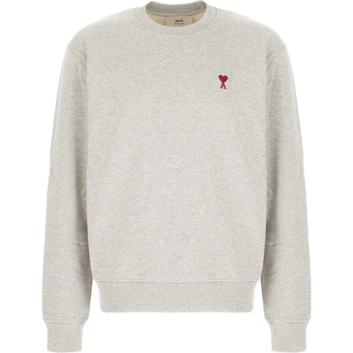 AMI Heart Logo Grey Sweatshirt Unisex BFUSW035 730 0951