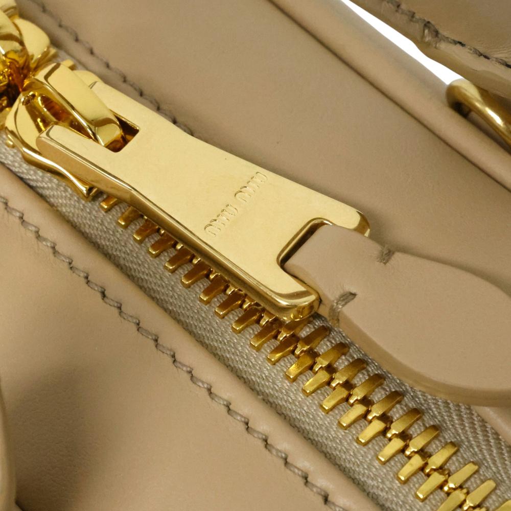 Miu Miu Arcadie Leather Tote Bag Black