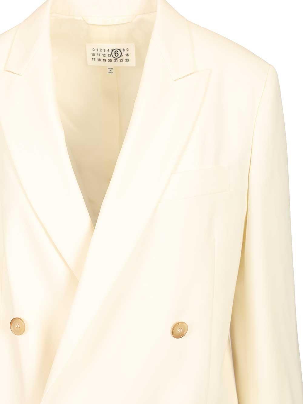 Maison Margiela Casual Blazer Jacket SS26 Beige Wool Blend