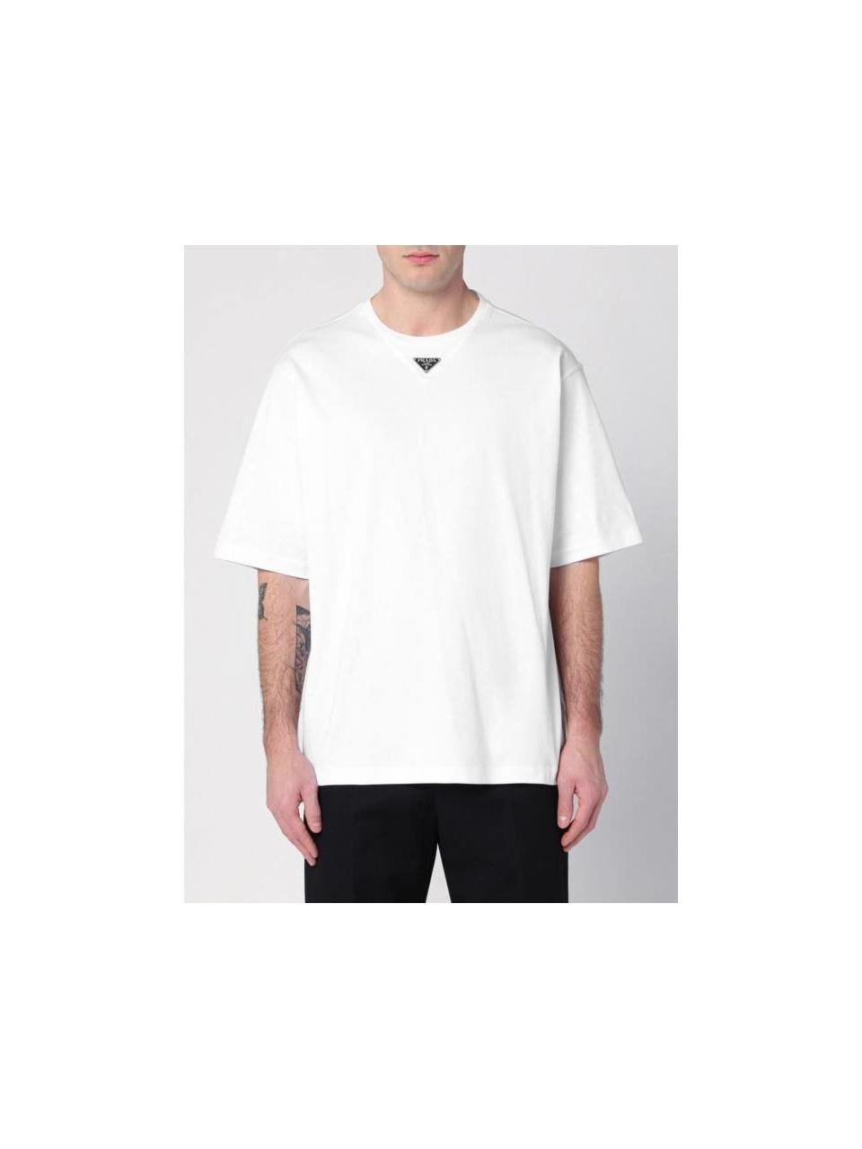 PRADA Black Cotton T-Shirt Men’s Short Sleeve Top