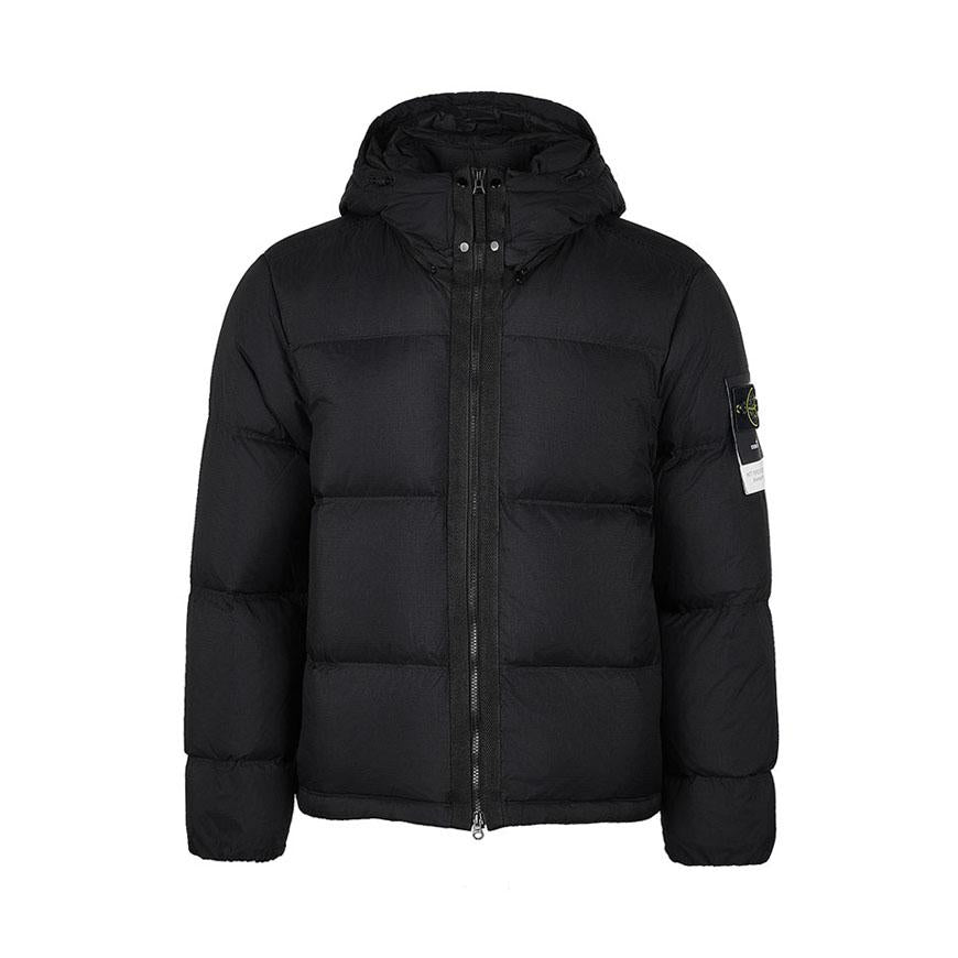 STONE ISLAND Men’s Detachable Hood Down Puffer Jacket Black