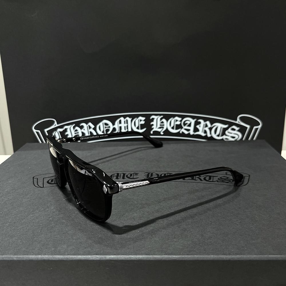 Chrome Hearts Black Zipper Aviator Sunglasses Unisex