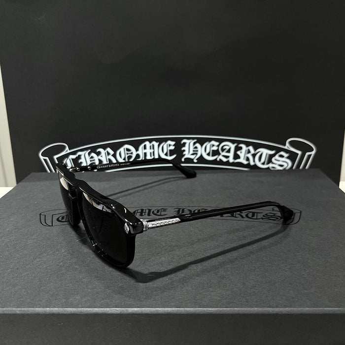 Chrome Hearts Black Zipper Aviator Sunglasses Unisex