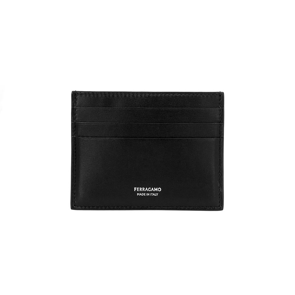 Ferragamo Logo Leather Card Holder Wallet for Men 0772114