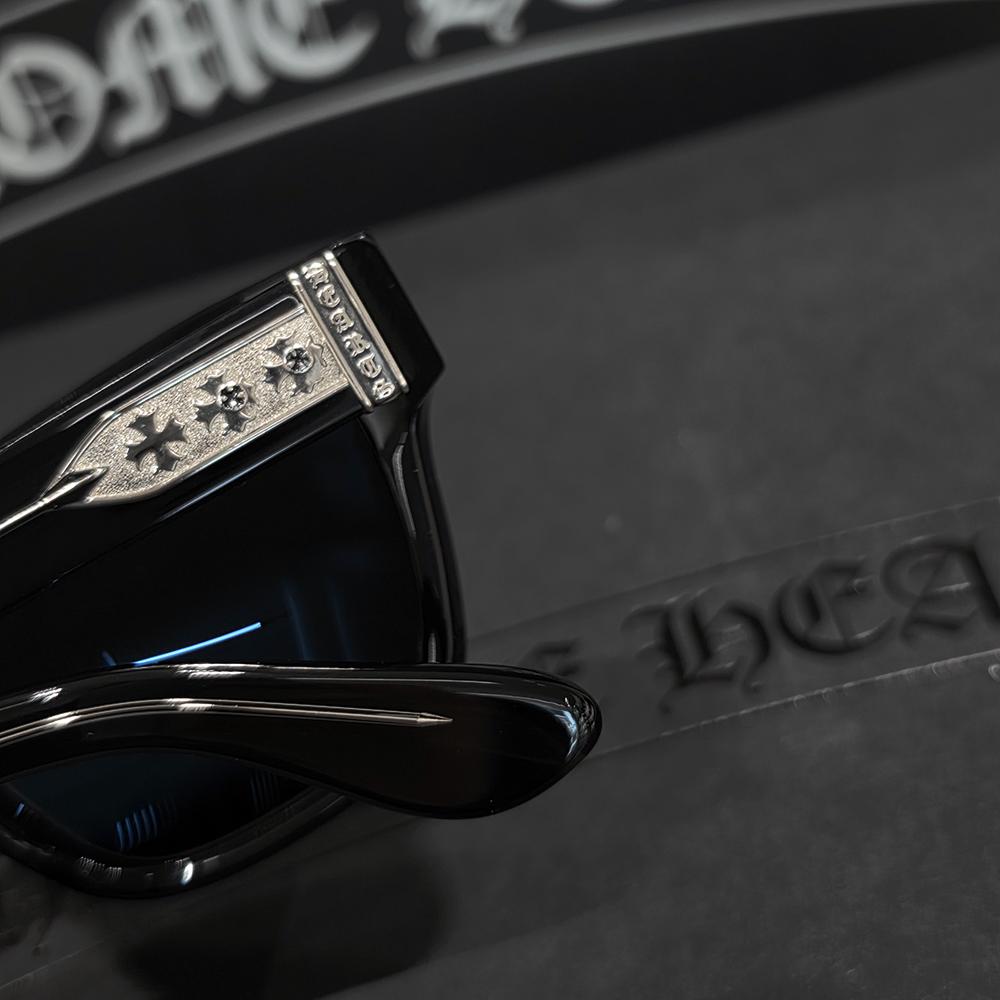 Chrome Hearts Black Silver-Tone Sunglasses