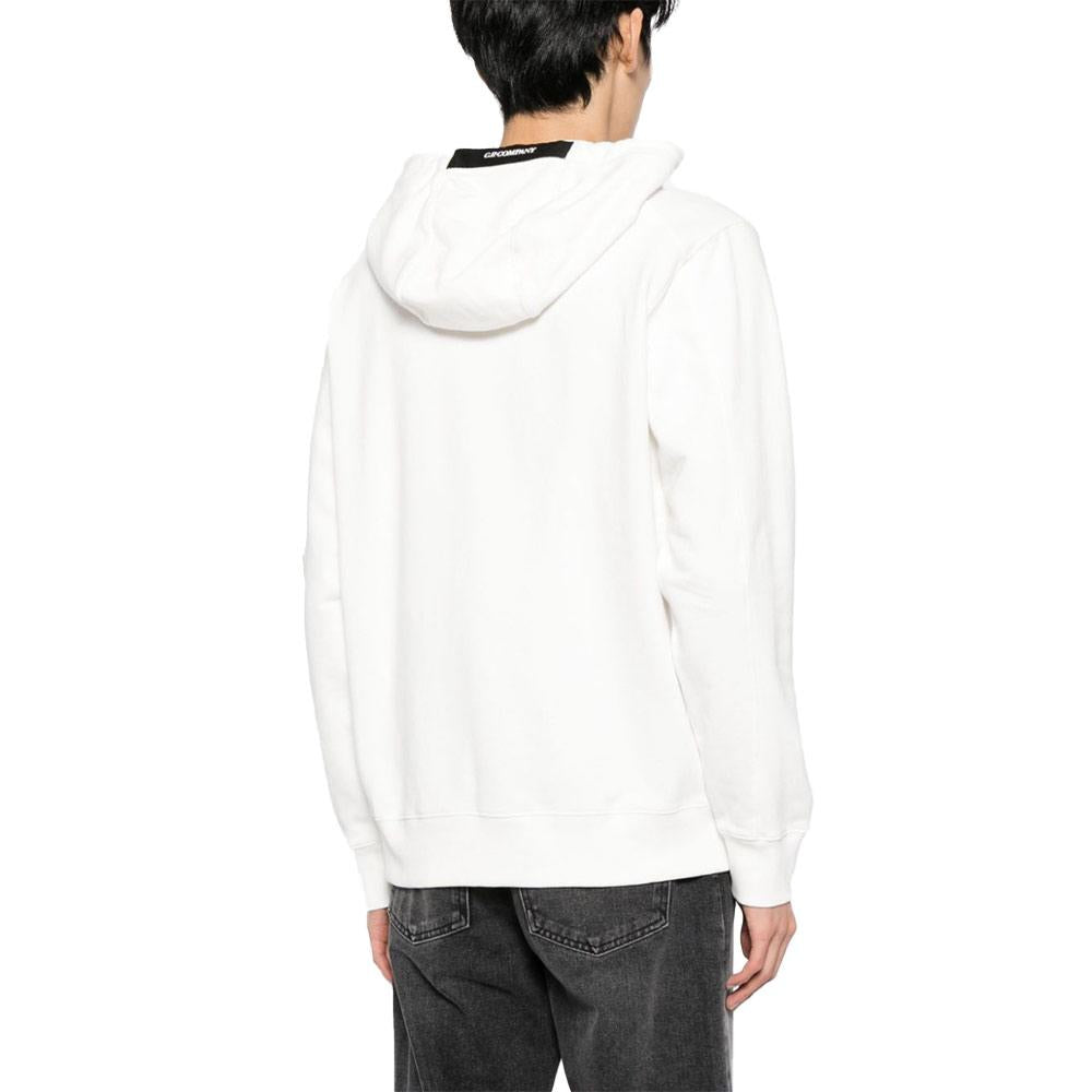 CP Company Diagonal Raised Fleece Hoodie White Men’s