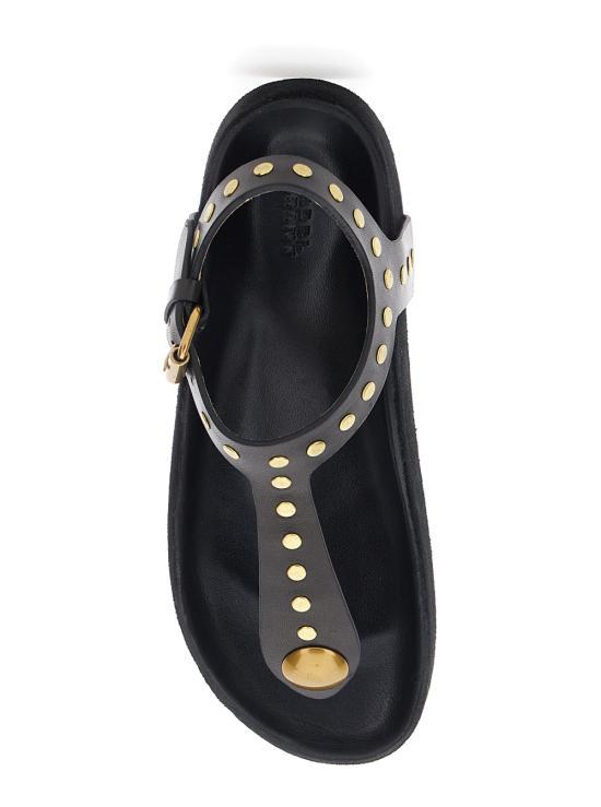 Isabel Marant Black Leather Sandals/Slippers SD0115FAD1B 08S01