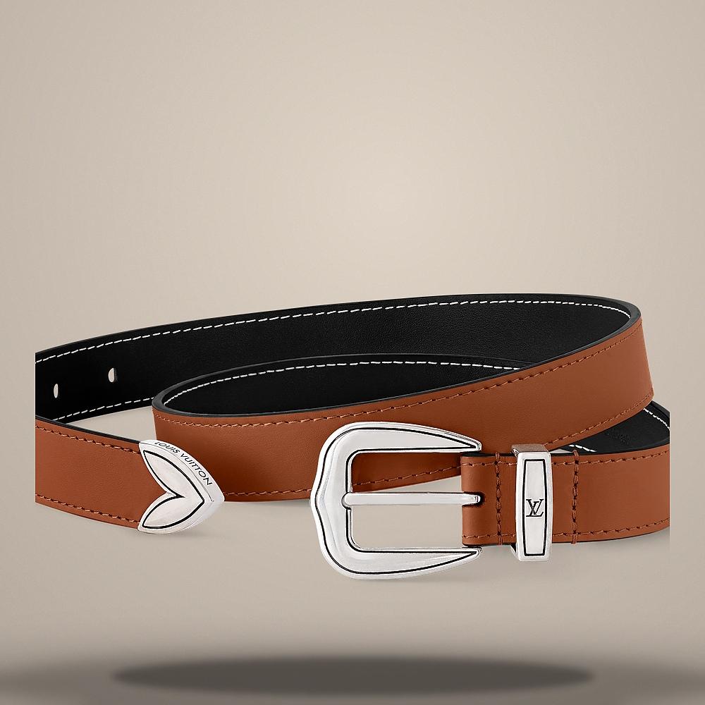 Louis Vuitton LV Dust 25mm Belt Cognac Brown Leather M4254