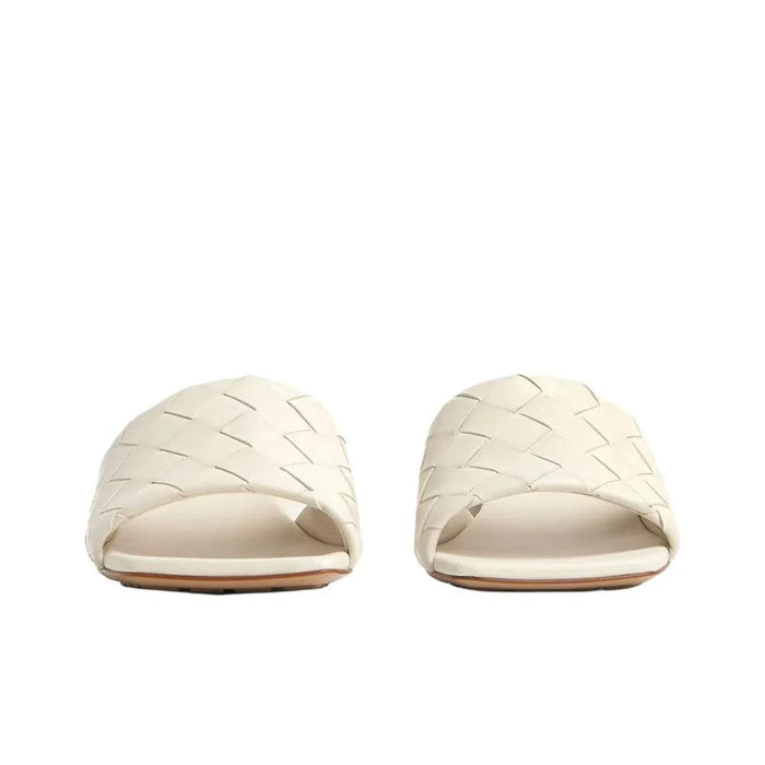 Bottega Veneta Parco White Leather Mule Sandals Women