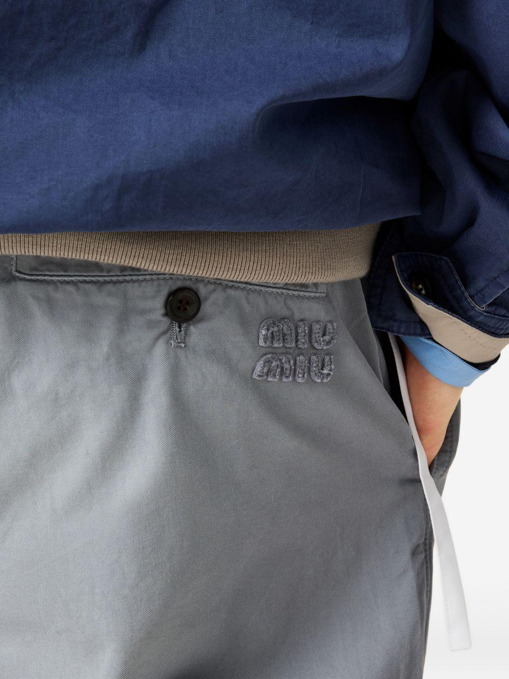 Miu Miu Wool Blend Cropped Trousers Navy