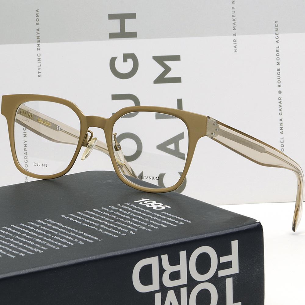 CELINE Matte Gold Titanium Unisex Eyeglass Frames CL41456 DDB