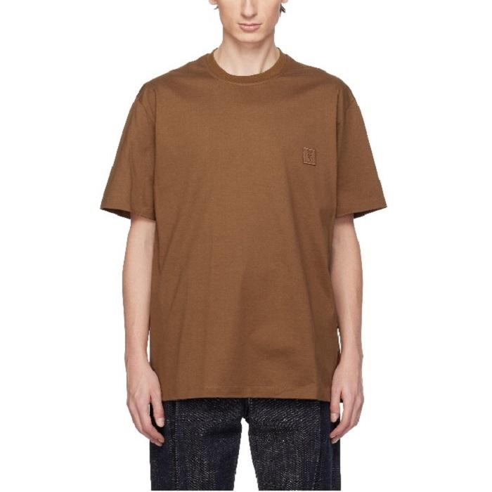 WOOYOUNGMI Brown Cotton Back Logo T-Shirt