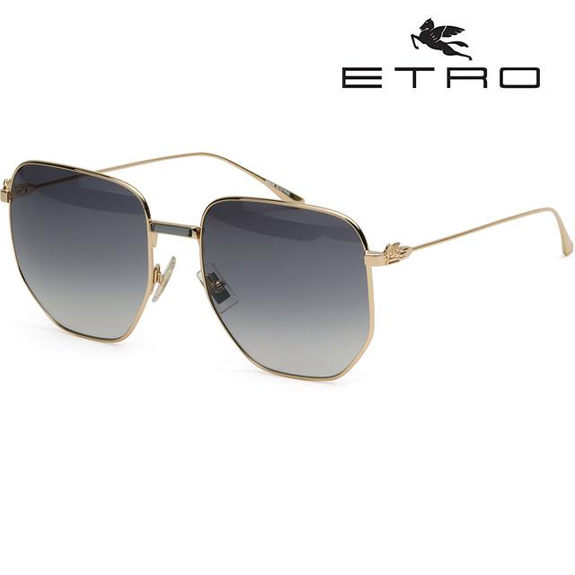 Etro Gold Frame Oversized Unisex Sunglasses