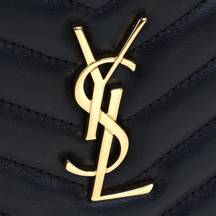 Saint Laurent Monogram Leather Clutch Bag Black