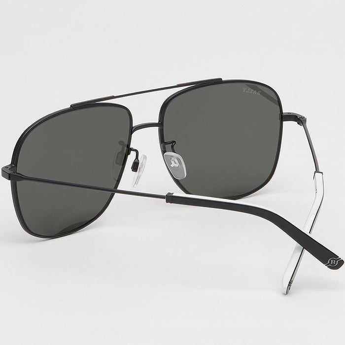 BALLY Polarized Double Bridge Aviator Sunglasses Black Unisex