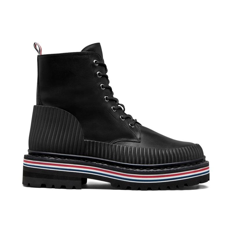 THOM BROWNE Black Vitello Calf All-Terrain Women’s Ankle Boots