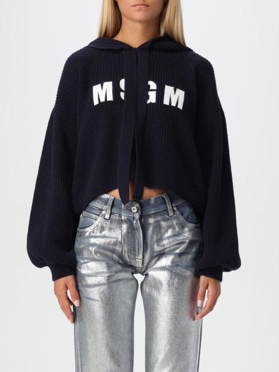 MSGM Women's Hoodie Sweatshirt 3741MDM21824779089 BLUE DOM