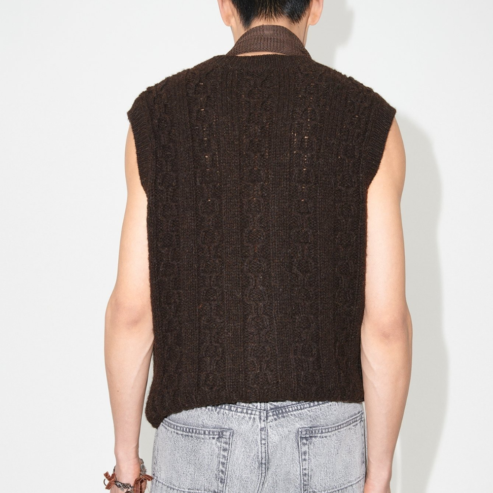 OUR LEGACY Brown Rugrat Knit Vest Men