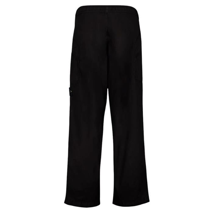 STONE ISLAND Black Cargo Pants with Logo Patch