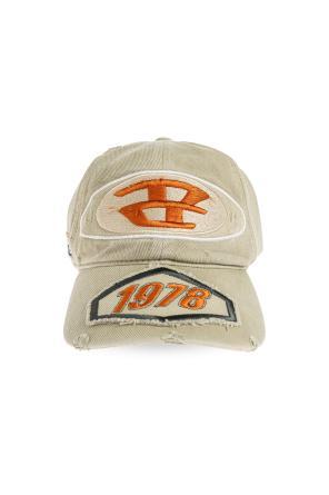DIESEL Black Cotton Baseball Cap for Men A15103 0QKAA 1AE LIGHT BROWN DOM