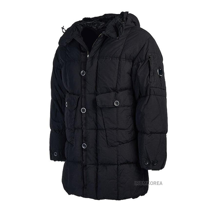 CP Company Men’s Long Down Puffer Jacket with Lens Patch 17CMOW203A 005991G 999