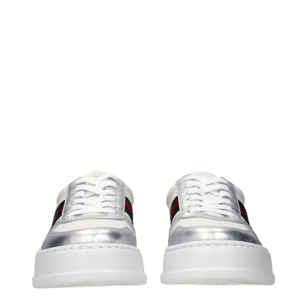 GUCCI White Leather Low Top Sneakers
