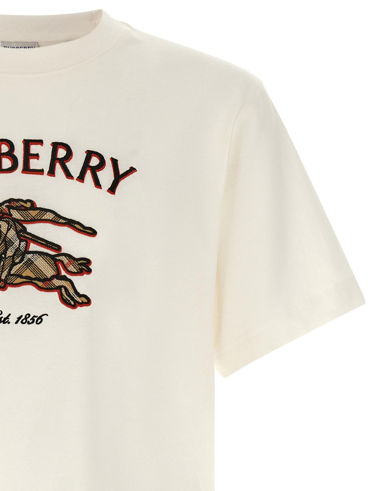 BURBERRY Chalk Short Sleeve Cotton T-Shirt for Men